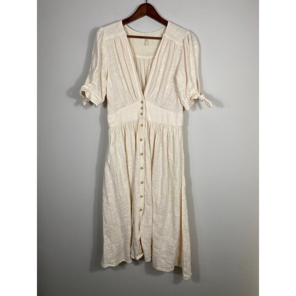 Free People “Love Of My Life” Button Front Midi Dress Size Medium - Picture 3 of 8